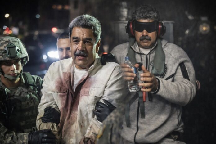 Nicolás Maduro's arrest, handcuffed and taken into custody by U.S. soldiers during the military operation.