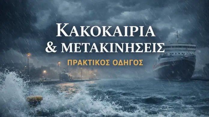 Κακοκαιρία σε λιμάνι με ισχυρό άνεμο και κύματα, πρακτικός οδηγός για μετακινήσεις