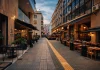 Kalapothaki Street in Thessaloniki with tavernas and outdoor dining in the city center