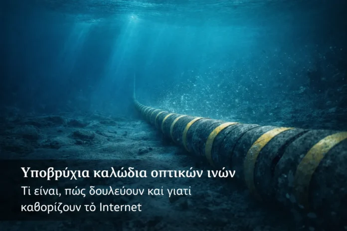 Υποβρύχιο καλώδιο οπτικών ινών στον βυθό ως ψηφιακή υποδομή Internet