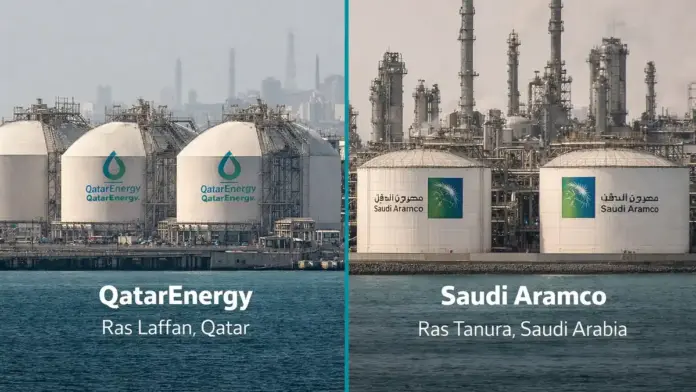 Θεσμική εικόνα με μεγάλες ενεργειακές εγκαταστάσεις σε Κατάρ και Σαουδική Αραβία μέσα σε κλίμα κλιμάκωσης στον Κόλπο βαριές επιθέσεις από το Ιράν.