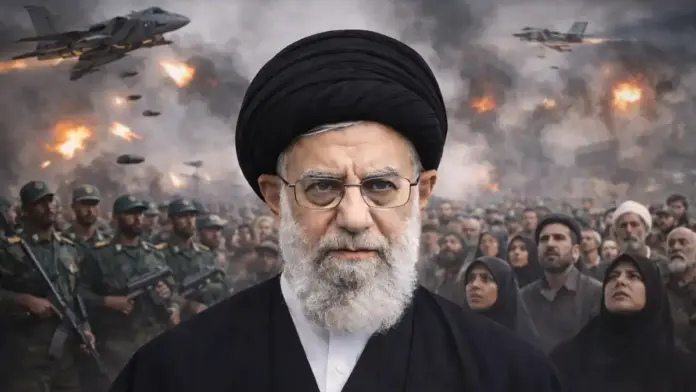 Institutional image of Mojtaba Khamenei in a fact-based editorial context about who governs Iran