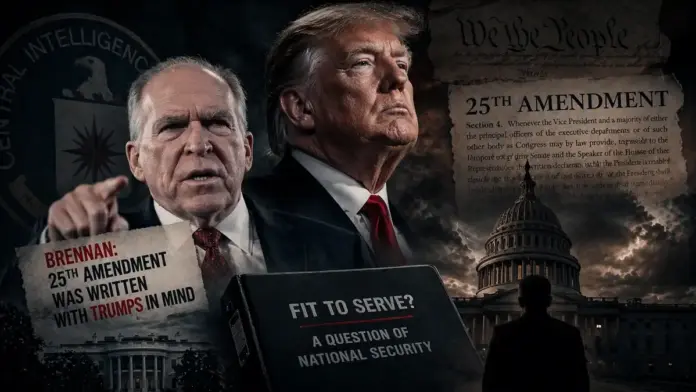 Θεσμική κινηματογραφική εικόνα για την παρέμβαση Μπρέναν υπέρ της 25ης Τροπολογίας κατά του Τραμπ