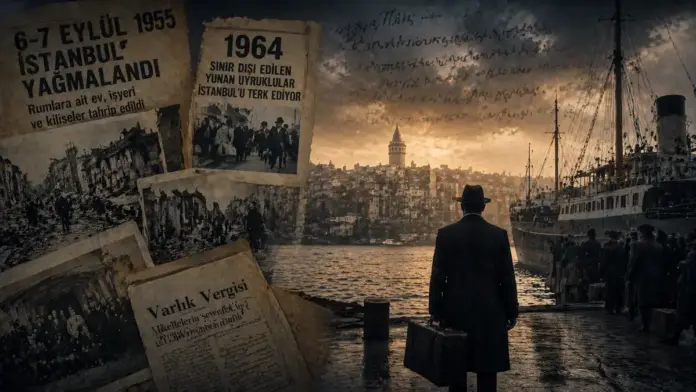 Cinematic historical image of the forced displacement of the Greeks of Istanbul in the 20th century