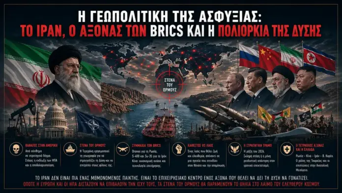 Θεσμική κινηματογραφική εικόνα για το Ιράν, τους BRICS και την πολιορκία της Δύσης στα Στενά του Ορμούζ